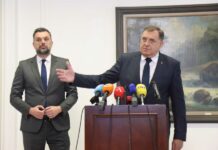 Dodik se sastao sa Konakovićem u Banjaluci “Usaglasiti zakon o spoljnim poslovima”