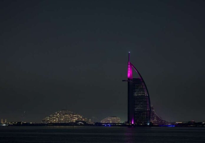 Missile interception in the sky of Dubai